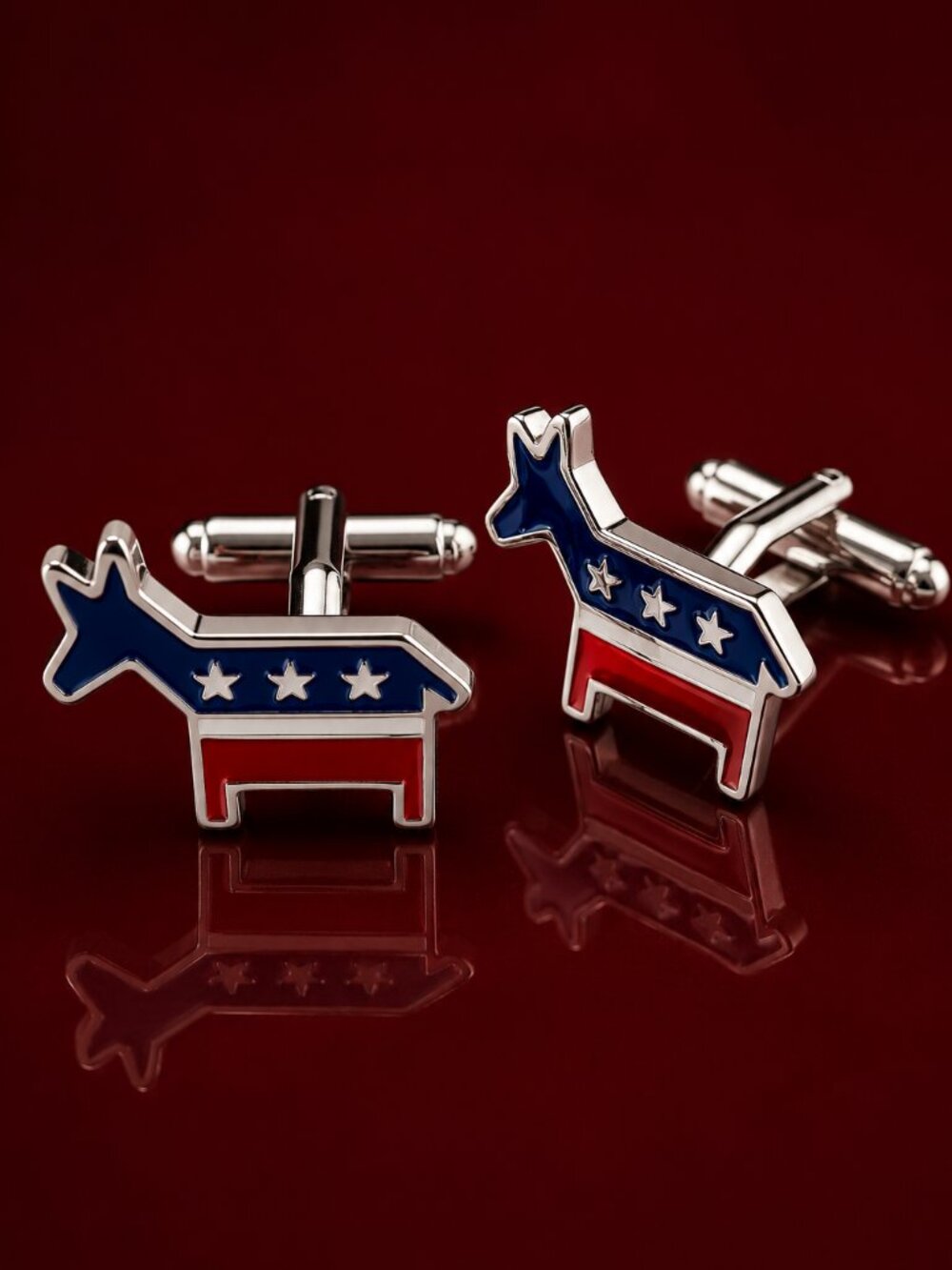 Democrat Party Donkey Cufflinks Links Father's Day Political Novelty Gift USA